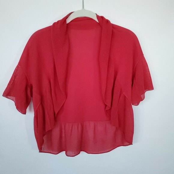 Moschino Cheap And Chic Knit Crochet Open Cropped Cardigan Women Medium Red/Pink - Picture 5 of 12